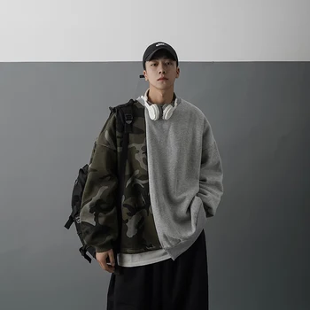 Pozimi Hip Hop kul vintage Japonski Mozaik Vroče hoodie 2020 Novi Kolegij slog najstniki majica Harajuku Kpop moških ulične