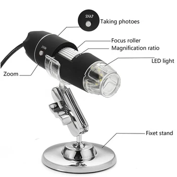 Nastavljiv 1600X LED Digitalni Mikroskop Tip-C Micro USB Lupo Elektronski Stereo USB-Endoskop Za Telefon, RAČUNALNIK