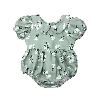 Cute Sweet Newborn Baby Dekle Cvetlični Romper Jumpsuit Oblačila, Obleke, Kratek rokav