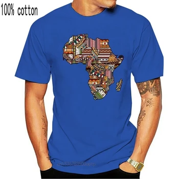 NOVE priložnostne moda cvjetnim natisne majica Afriške ponos tradicionalni etnični vzorec Afriki zemljevid moških Velik obseg Tees