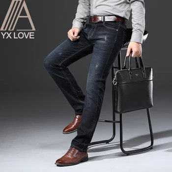 2020 Novega Modela, Jeans, Mens Hlače, Bombaž Deniem Classic Hlače Priložnostne Stretch Slim Visoke Kakovosti Črno Moder Več Stilov