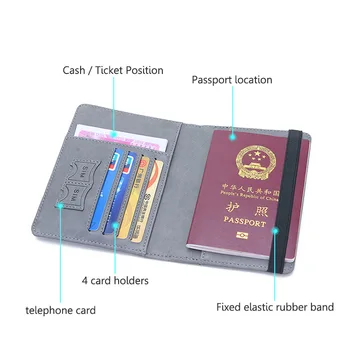 RFID Letnik Poslovnih Potni list, Krije Imetnik Multi-Funkcijo ID Banka Kartico Ženske Moški PU Usnje Denarnice Primeru Dodatki za Potovanja Novo