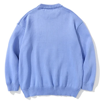 11 Barv Solid Pletene Džemper Puloverji Ulične Harajuku 2020 Jeseni Toplo Svoboden Puloverji Chino Moda Priložnostne moška Oblačila