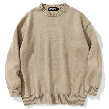 11 Barv Solid Pletene Džemper Puloverji Ulične Harajuku 2020 Jeseni Toplo Svoboden Puloverji Chino Moda Priložnostne moška Oblačila