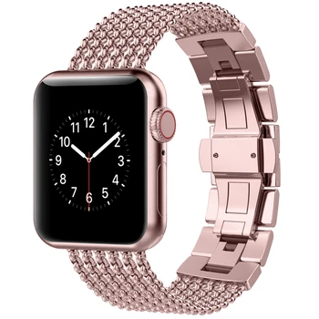 Wearlizer Za Apple Watch Band 38 mm iWatch Očesa Zanke Milanese iz Nerjavečega Jekla Pasu Zamenjava Pasu Zapestnice za Apple ura