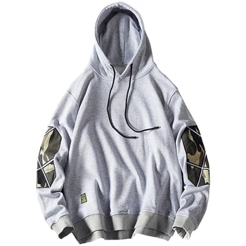 Plus Velikost Mozaik Kontrast Barve hoodies 2020 moških Priložnostne Hooded majica Hip Hop Ulične Mode hoodie