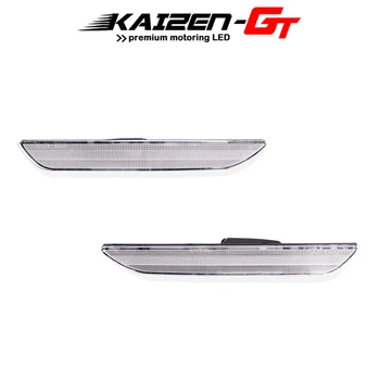 Kaizen-GT 2PCS Prekajene Black / Clear Leče Avto Zadnji Odbijač Reflektor Strani Marker Svetlobe Pokrov Ohišja Za-2018 Ford Mustang