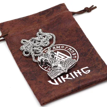 Moški iz nerjavečega jekla Norse viking volk thor kladivo lobanje nordijska MJOLNIR ogrlico, obesek