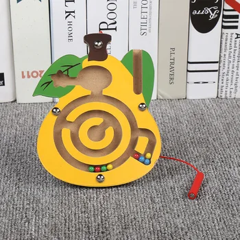 Montessori Lesene Izobraževalne Uganke Magnetni Labirint Rokopis Pero Push Kroglice Male Živali Labirint Skladbo Igrače Dekleta Baby