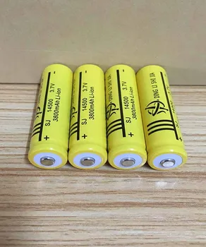 DING LISHIJIA 4pcs 14500 Akumulatorsko Baterijo 3,7 V Li-ion baterije AA svetilka Baterij miške + EU Plug Ajustable Dvojni Polnilnik Baterije