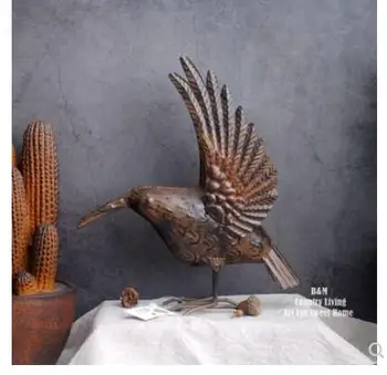 Edinstven ameriški stil staro železo razstavo krila želite ptice, ki živijo v vrtu, vrt, dvorišče dekoracijo culpture kip