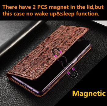 Krokodil nevihte pravega usnja telefon tulec, reža za kartico nosilec za LG G6/LG G5/LG G4 magnetni pokrovček funda coque capa