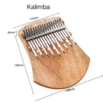 GECKO 17 Tipka Kalimba Palec Klavir Prst Tolkala Glasba Kafra Lesa Glasbeni Instrument