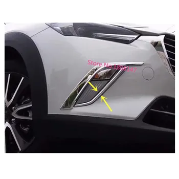 Avto Telo ABS Chrome Kritje Trim Spredaj Glave Luči za Meglo, Cilindri Lučka Okvir Palico Del 2pcs Za Mazda CX-3 CX3 2017 2018 2019 2020