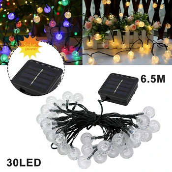 NOV 30 LED Kristalno kroglo LED Solarna Svetilka Power LED Niz Vila Luči Sončne Venci Vrt Božični Dekor Za na Prostem