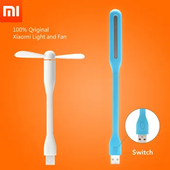Original Xiaomi Mijia USB Lahka, Prilagodljiva Snemljiv USB Ventilator Xiomi Prenosni LED Luč s Stikalom za Nadzor Žep Velikost 5V 1,2 W
