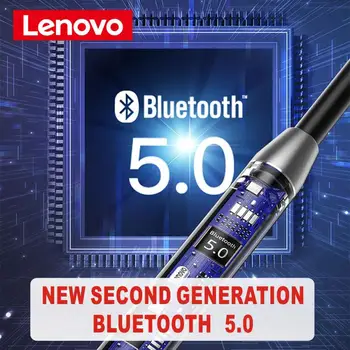 Lenovo HE08 Dvojno Dinamično Neckband Bluetooth Slušalke TWS 5.0 Novo Nadgradnjo 4 Zvočniki HI-fi Stereo Slušalke Športne slušalke