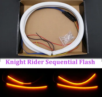 Bela+Amber 60 cm/45 cm/30 cm Switchback Prilagodljiv dvojni barvni LED Trakovi Luči DRL z Vključite Signal Knight Rider Zaporedno flash