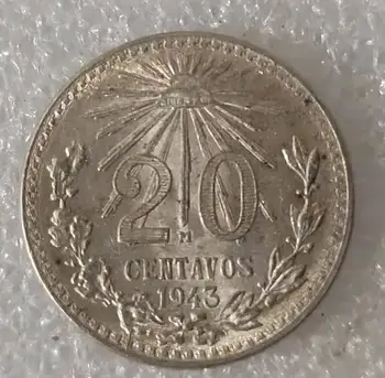 Mehika 20 Centov Stare Realno Srebro Original Kovancev Zbirateljskega Kovanca