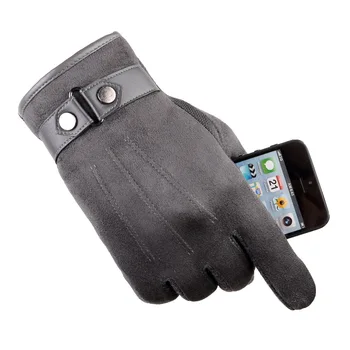 Bolje toplo zimo mens rokavice Faux antilop Usnja Črne usnjene rokavice za moške usnjene rokavice zimske rokavice moški