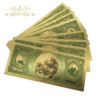 10pcs/veliko Barve ZDA Zlato, Bankovci 1 Dolar Bankovcev V 24k Gold 1875 Leta Ponarejenega Denarja Za Zbiranje