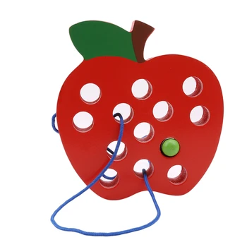 Lesena Otroška Vrtca, Lesene Črv Jesti Sadje Apple Plaything Zgodnjega Učenja Izobraževanja Igrače Montessori Poučevanja Matematike Igrača