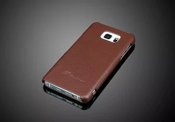 Novih Resnično Pravega Usnja Flip Cover Ohišje za Samsung Galaxy Note5 blagovne Znamke Original Okrasni Note5 Moda Fundas Kompakten