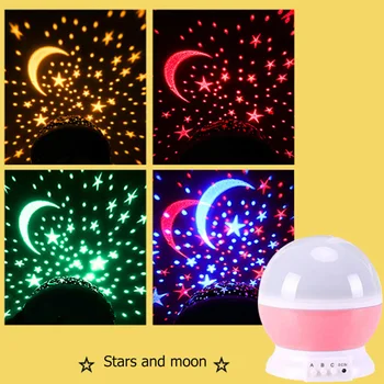 Nebo Projektorjem Star Luna Galaxy Noč Svetlobe Za Otroke, Otroci Soba Dekor Projektor Obračanje Vrtec Noč Svetlobe LED Otroška Lučka