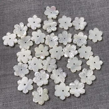 5pcs 15 mm Carven Belo Lupino Cvet Čisti Naravni Material Cvetnih listov 3D Cvet Kroglice za Ročno izdelana Ogrlica DIY Nakit, Izdelava