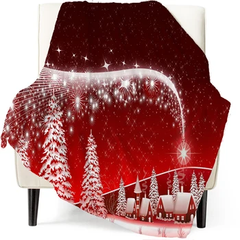 Vroče prodaje Božič odejo 300g flanela tiskanje non-ukinitev lepe šivanje dvostranski flis odejo doma odejo