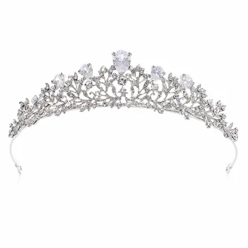 Krono nevesta Cirkon Luksuzni Poročni Dodatki za Lase za Ženske Tiara Eleganten Nakit Pokrivala Princesa