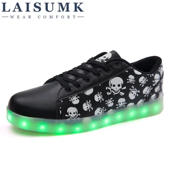 LAISUMK Moški Čevlji Velikost 35-46 Zvezdnik Glasbeno noto Žareče Ton, LED Čevlji USB Unisex Luminou sveti Chaussures Hommes