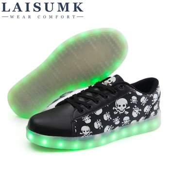 LAISUMK Moški Čevlji Velikost 35-46 Zvezdnik Glasbeno noto Žareče Ton, LED Čevlji USB Unisex Luminou sveti Chaussures Hommes