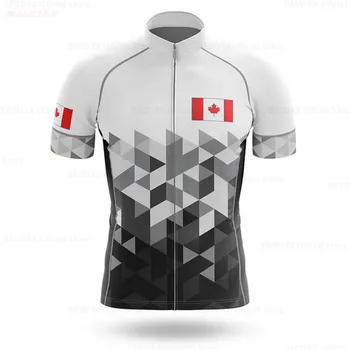 Mens Kanada Kratkimi Kolesarski Dres Quick Dry MTB Jersey Gorsko Kolesarske Majice Cestno Kolo Oblačila Maillot Ropa Ciclismo