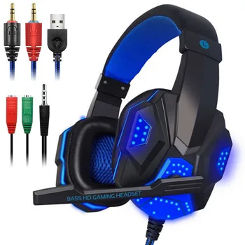 Profesionalni Igralec Slušalke za Računalnik PS4 Gaming Slušalke Stereo Slušalke z Mikrofonom LED luč za Računalnik PC Gamer