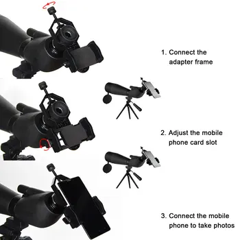 Univerzalni Mobilni Telefon Adapter Posnetek Gori kateri je daljnogled Oko Madeži Področje Teleskop Telefonska Podpora Okular D: 25-48 mm