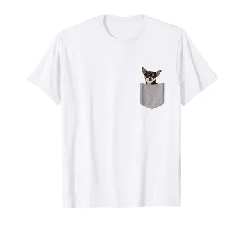 Chihuahua V Pocket T-Shirt Chihuahua Ljubitelje Darila 2019 Moški Modni Smešno Ulične Blagovno Znamko Oblačil Osebnost Majica S Kratkimi Rokavi