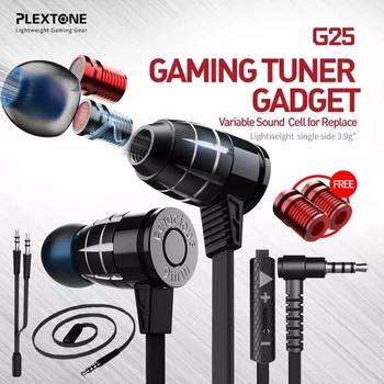 PLEXTONE G25 bullet glavo 3,5 mm v uho žično gaming slušalke z mikrofonom izolacijo hrupa slušalke lahko Spremenljivka Zvok Celic Za Zamenjavo