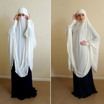 En Kos Polno Kritje Prsi, Oblačila Hidžab Muslimanske Ženske Molitev Obleko Dolg Šal Khimar Hidžab Islam Veliko Režijske Oblačila Jilbab Arabski Nova