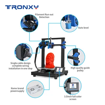 2020 Tronxy 3D Tiskalnik XY-2 Pro Samodejno Izravnavanje Hitro Montažo Nadgrajeno Hotbed Velikosti 255*255mm Nadaljevanje Izpada Tiskanja Nova