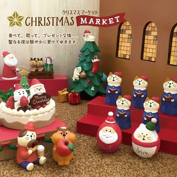 Božič Serije Japonski Risani Živali Kawaii Hrane Pravljice Vrt Miniature Smolo Obrti DIY Dom Dekoracija dodatna Oprema Darilo