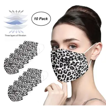 Odraslih Unisex Razpoložljivi Masker Leopard Moda Natisnjeni Usta Maska za Dihanje Zaščitna Maska Proti Prahu, megle Filter Kirurške Maske