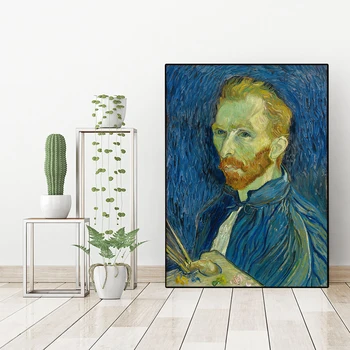 Van Gogh Self Portrait Zbirka Znameniti Umetnik Oljna slika, Razmnoževanje Stenske Dekoracije Platno Plakatov in Fotografij Cuadros
