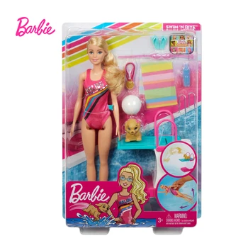 Barbie Zabavno Potapljanje Kombinacija Dreamhouse Avanture, Plavanje, Potapljanje Lutka Moda Otroke je Igrača Božično Darilo GHK23