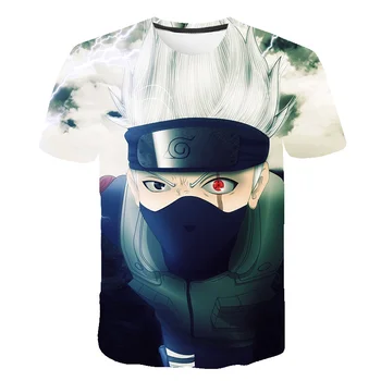 Naruto 3D otroci tshirt Poletje Harajuku Kul Unisex Kratek Rokav t shirt Japonski Anime Smešno Natisnjeni Ulične fantje T-shirt