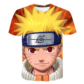 Naruto 3D otroci tshirt Poletje Harajuku Kul Unisex Kratek Rokav t shirt Japonski Anime Smešno Natisnjeni Ulične fantje T-shirt