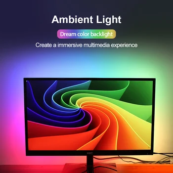 Okoljske Svetlobe USB LED Trak svetlobe 5050 RGB Sanje barve ws2812b trakovi za TV Namizni RAČUNALNIK, se Osvetlitev Zaslona osvetlitev 1M 2M 3M 4M 5M