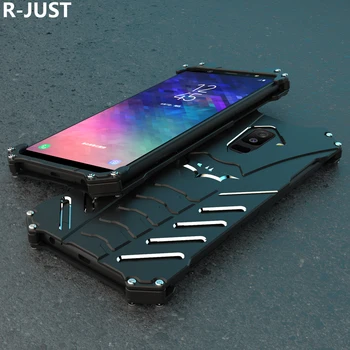 R-SAMO Za Samsung Galaxy A6 Plus 2018 Primeru Zajema Luksuzni Težko Kovino, Aluminij Shockproof Oklep Primeru Telefon za A9 Star Lite Pokrov