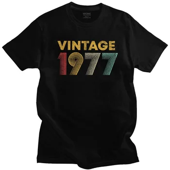 Letnik 1977 Tshirts Moški Bombaža T-shirt 43 Let, Rojena leta 1977, 43. oseba Rojstni dan Darila Tee Vrhovi O-neck Kratek Sleeve Majica s kratkimi rokavi