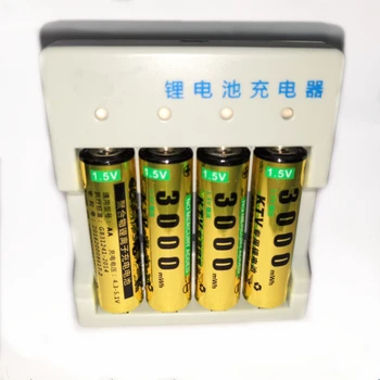 4pcs 1,5 v 3000mWh brez spominskega učinka aa polnilne Li-polymer li-ionska litij-polimer baterija + 4 reže Polnilnik USB